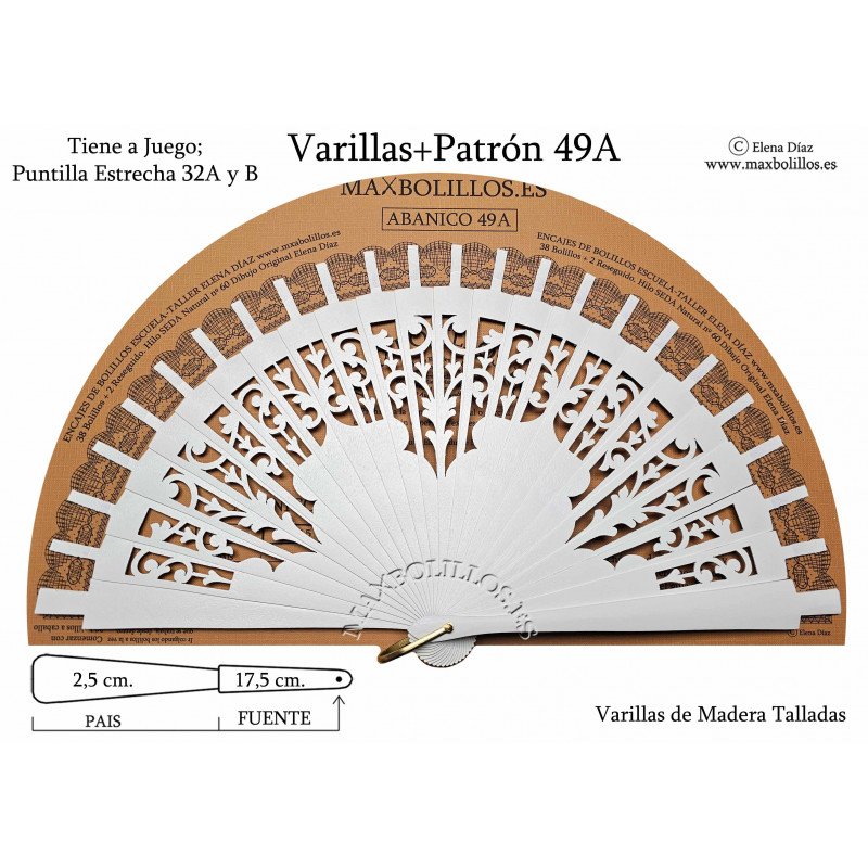 Varillas+Patrón 49A Madera Blanco