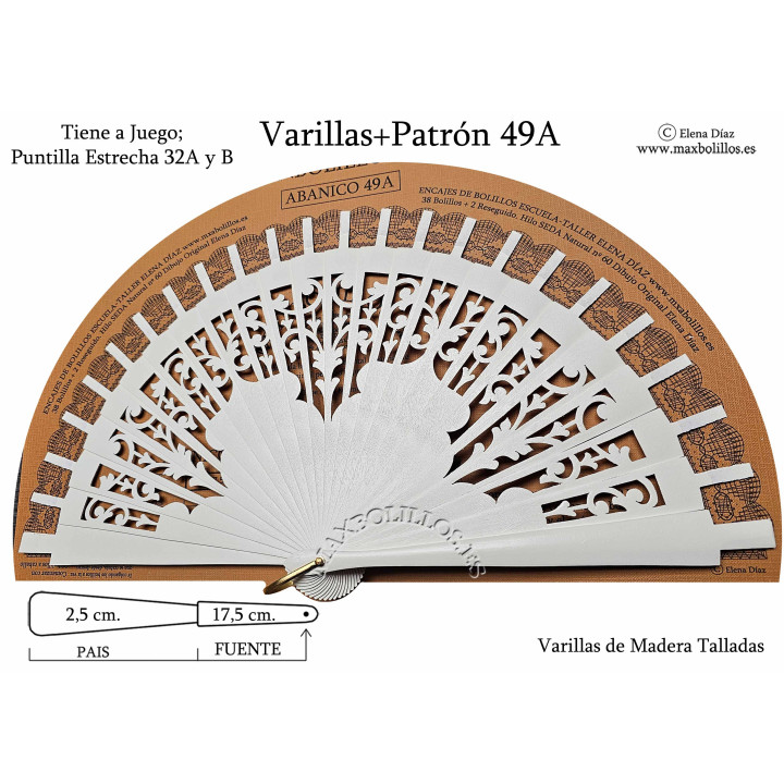 Varillas+Patrón 49A Madera Blanco