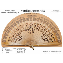 Varillas+Patrón 49A Madera Natural