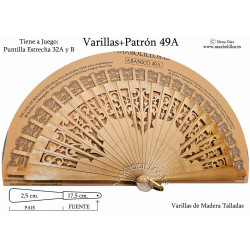 Varillas+Patrón 49A Madera Natural