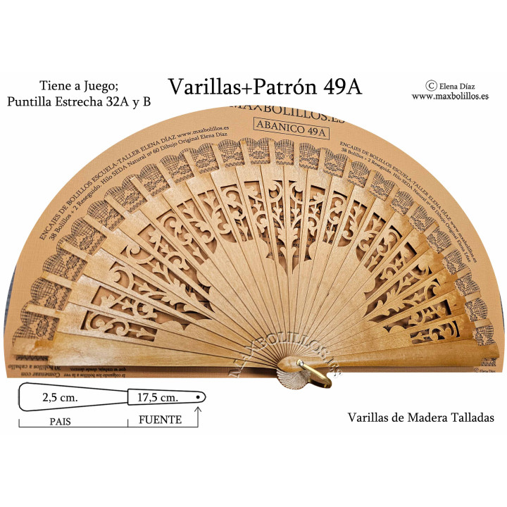 Varillas+Patrón 49A Madera Natural