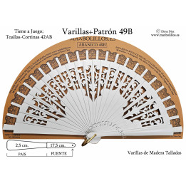 Varillas+Patrón 49B Madera Blanco