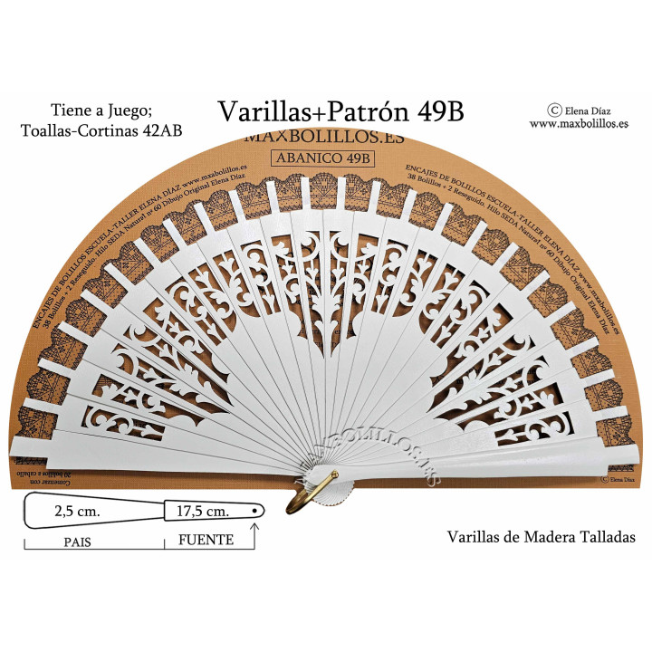Varillas+Patrón 49B Madera Blanco