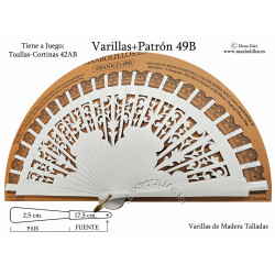 Varillas+Patrón 49B Madera Blanco