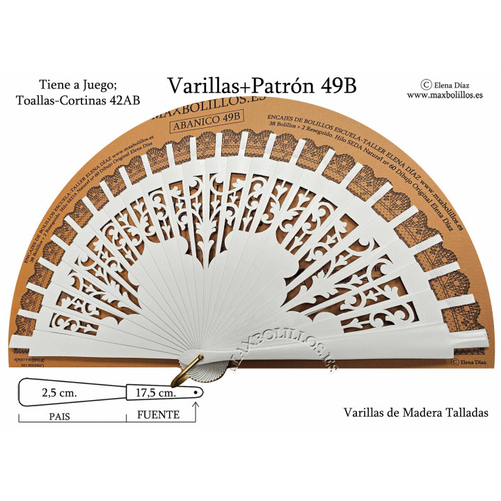 Varillas+Patrón 49B Madera Blanco