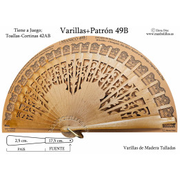 Varillas+Patrón 49B Madera Natural