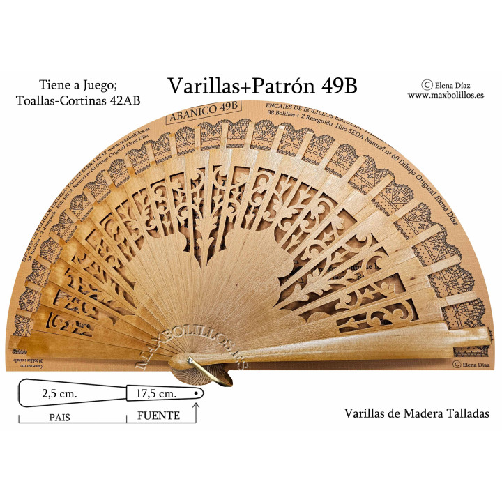 Varillas+Patrón 49B Madera Natural