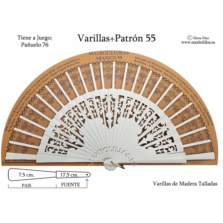 Varillas+Patrón 55 Blanco Madera