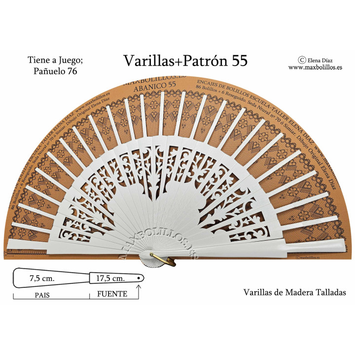 Varillas+Patrón 55 Blanco Madera