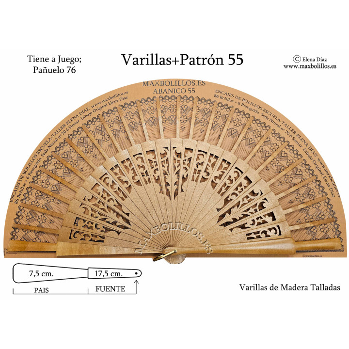 Varillas+Patrón 55 Natural Madera