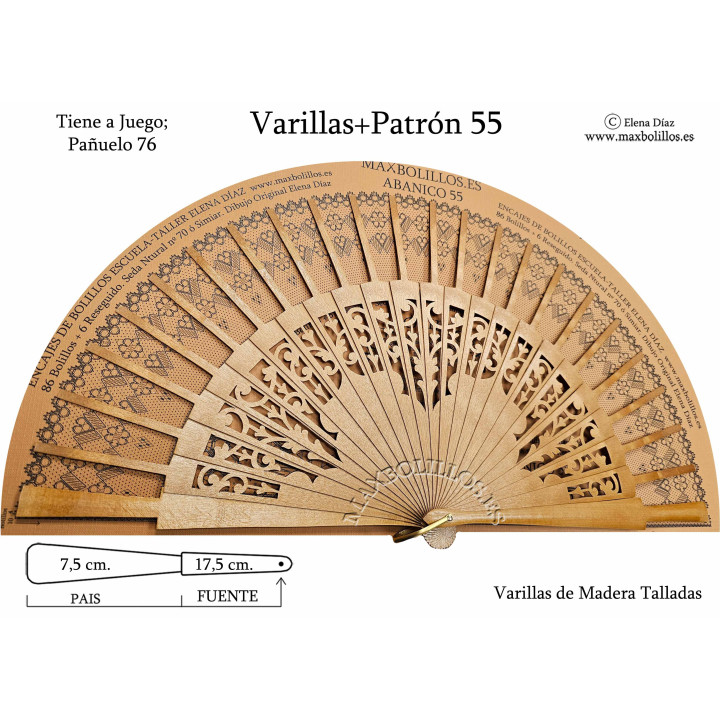 Varillas+Patrón 55 Natural Madera