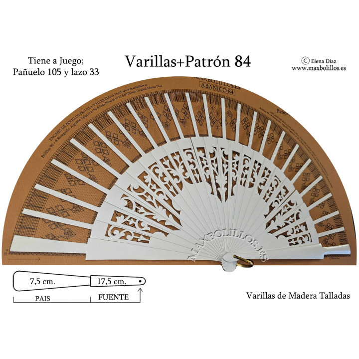 Varillas+Patrón 84 Blanco Madera