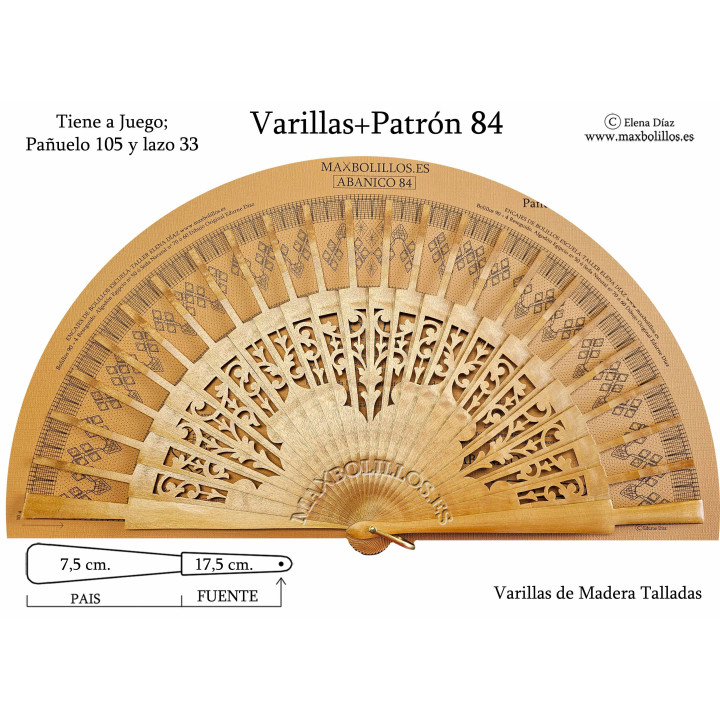 Varillas+Patrón 84 Madera Natural