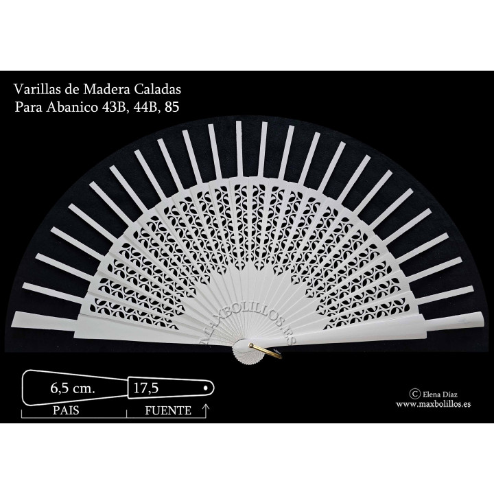 Rf. 43B-44B-85 Varillas Madera Blanco