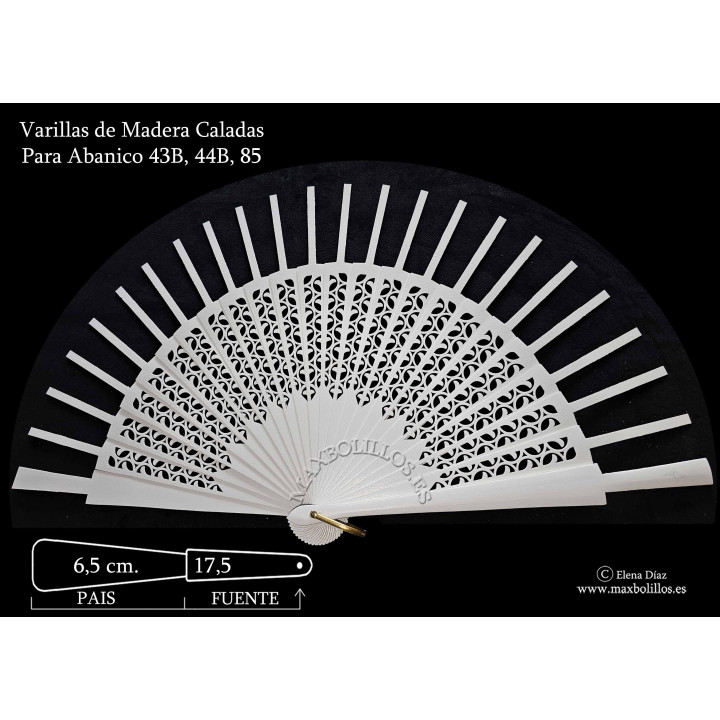 Rf. 43B-44B-85 Varillas Madera Blanco