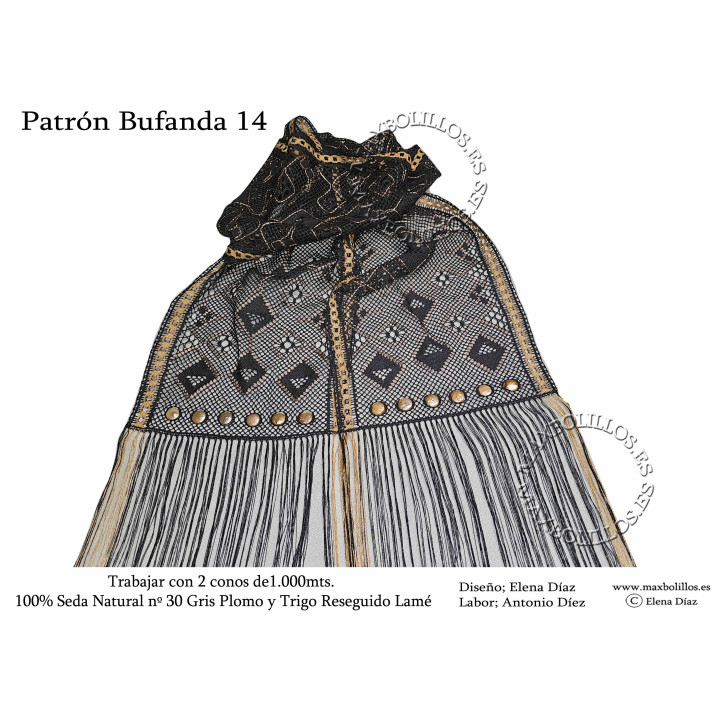 Patrón+Hilos Bufanda 14 Lana