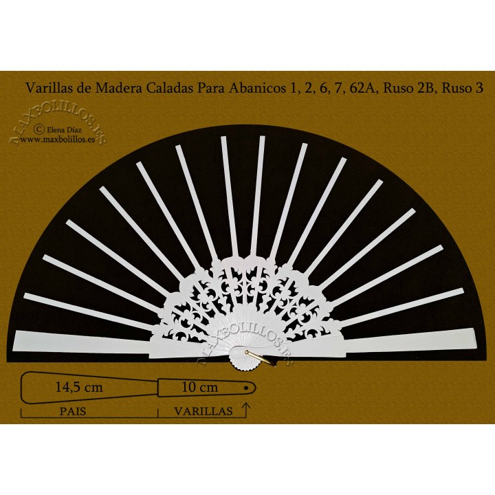 Rf. 1,2,6,7,62A, Ruso 2b y 3 Varillas Madera Blanca