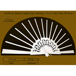 Rf. 1,2,6,7,62A, Ruso 2b y 3 Varillas Madera Blanca