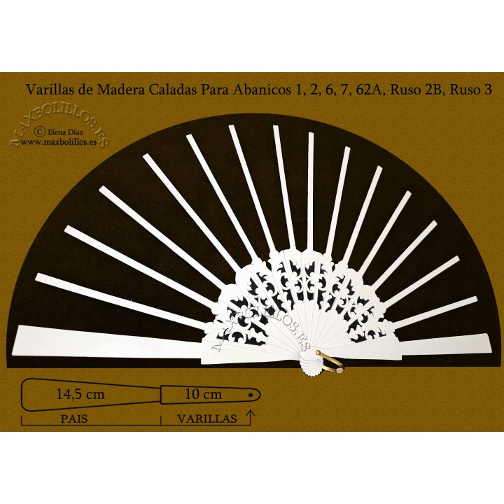 Rf. 1,2,6,7,62A, Ruso 2b y 3 Varillas Madera Blanca