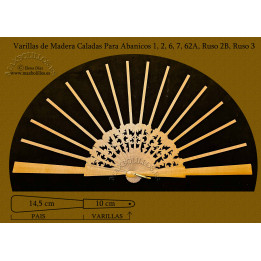 Rf. 1,2,6,7,62A, Ruso 2b y 3 Varillas Madera Natural