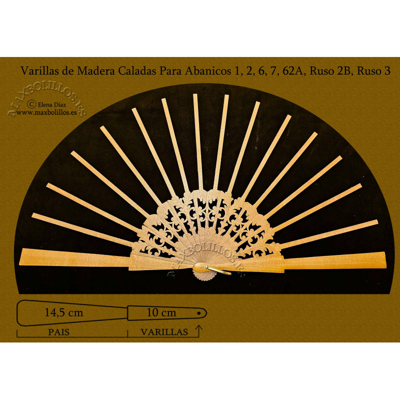 Rf. 1,2,6,7,62A, Ruso 2b y 3 Varillas Madera Natural