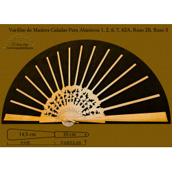 Rf. 1,2,6,7,62A, Ruso 2b y 3 Varillas Madera Natural