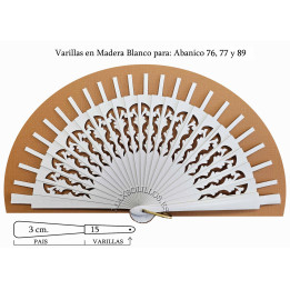 Rf. 76, 77, 89 Varillas Madera Blanco