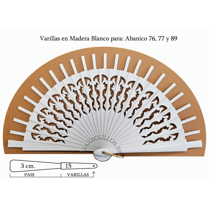 Rf. 76, 77, 89 Varillas Madera Blanco