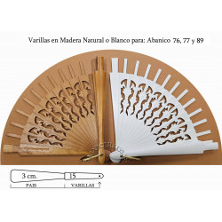 Rf. 76, 77, 89 Varillas Madera Blanco