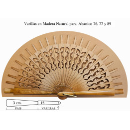 Rf. 76, 77, 89 Varillas Madera Natural