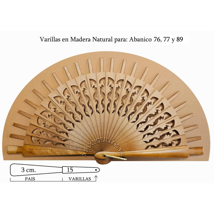 Rf. 76, 77, 89 Varillas Madera Natural