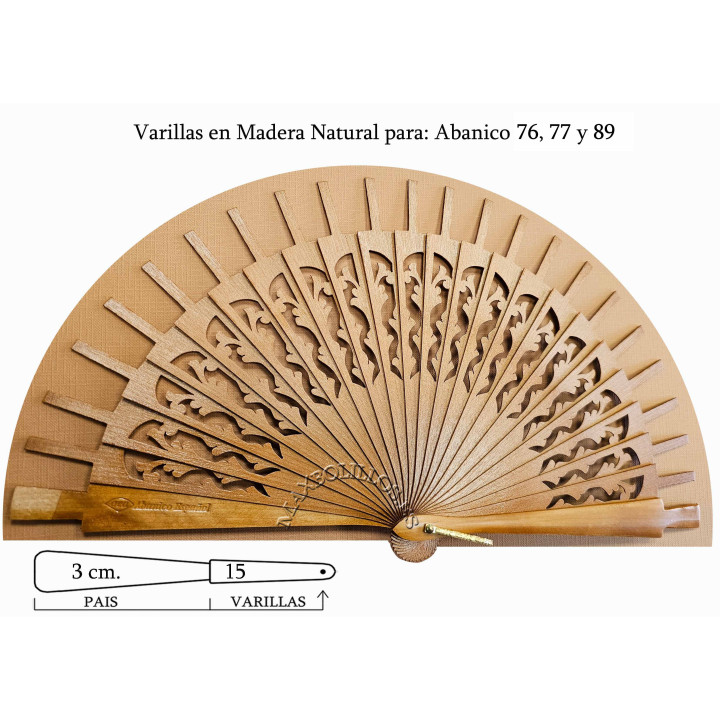 Rf. 76, 77, 89 Varillas Madera Natural