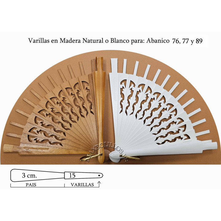 Rf. 76, 77, 89 Varillas Madera Natural