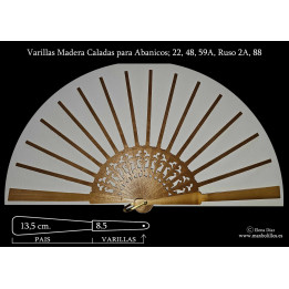 Rf. 22,48,59A, 88, Ruso 2A Varillas Madera Natural