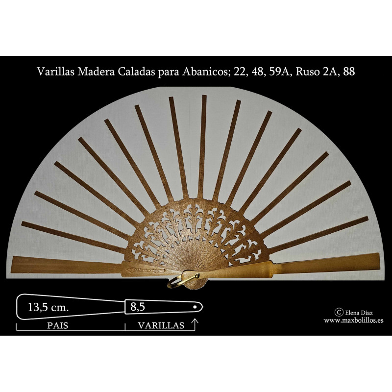 Rf. 22,48,59A, 88, Ruso 2A Varillas Madera Natural