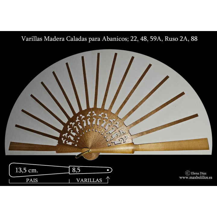 Rf. 22,48,59A, 88, Ruso 2A Varillas Madera Natural