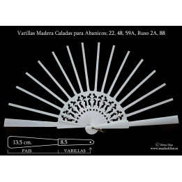 Rf. 22,48,59A, 88, Ruso 2A Varillas Madera Blanco