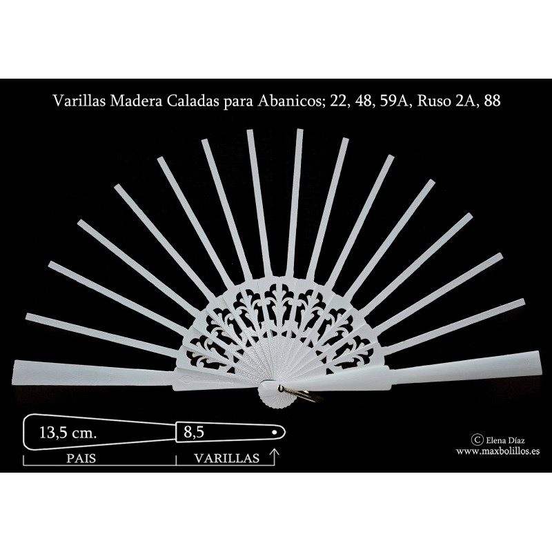Rf. 22,48,59A, 88, Ruso 2A Varillas Madera Blanco