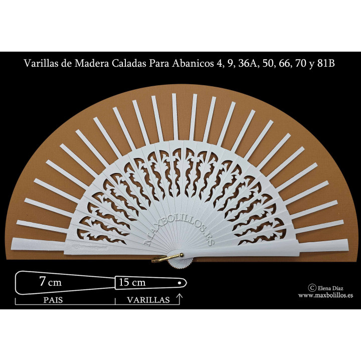 Rf. 4-9-36A-50-66-70-81B Varilla Madera Blancas (ofeta)