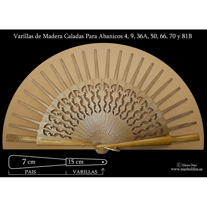 Rf. 4-9-36A-50-66-70-81B Varilla Madera Natural (ofeta)