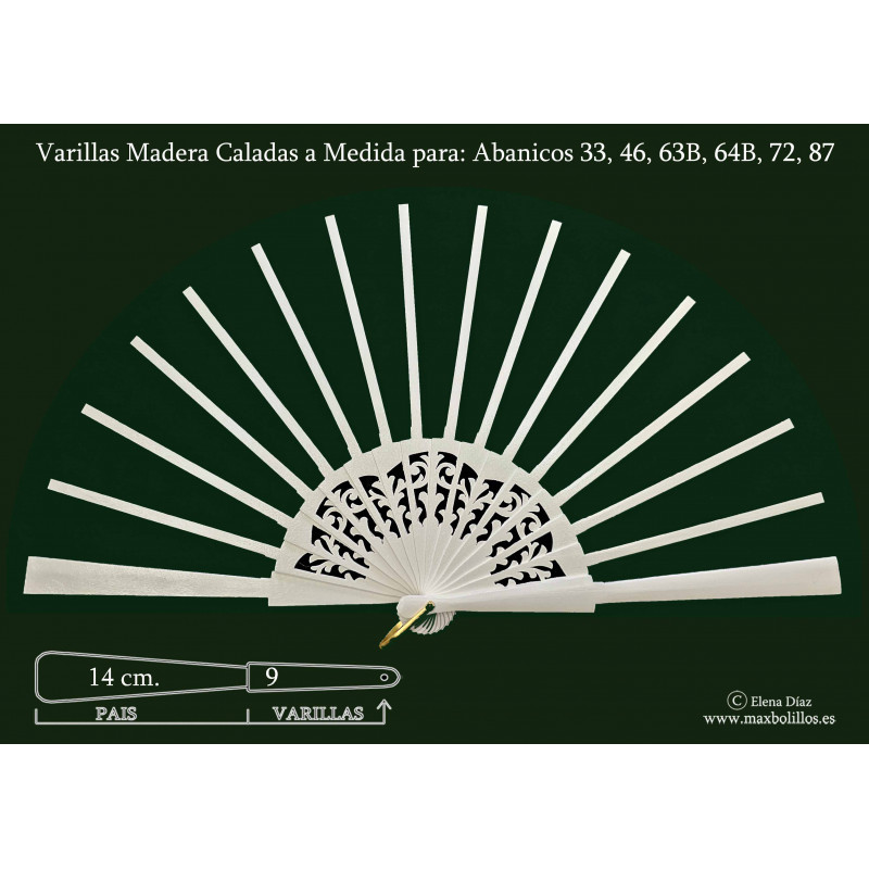 Rf. 33,46,63B,64B,72,87 Varillas Madera Blanco