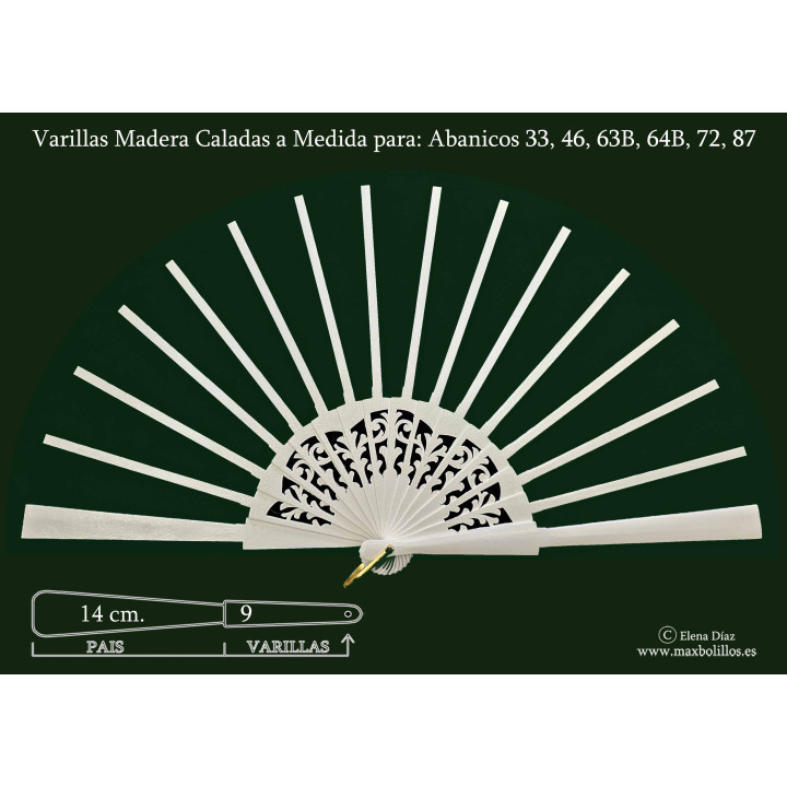 Rf. 33,46,63B,64B,72,87 Varillas Madera Blanco