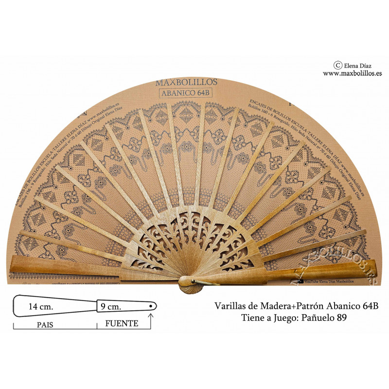 Varillas+Patrón 64B Madera Natural