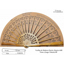 Varillas+Patrón 64B Madera Natural