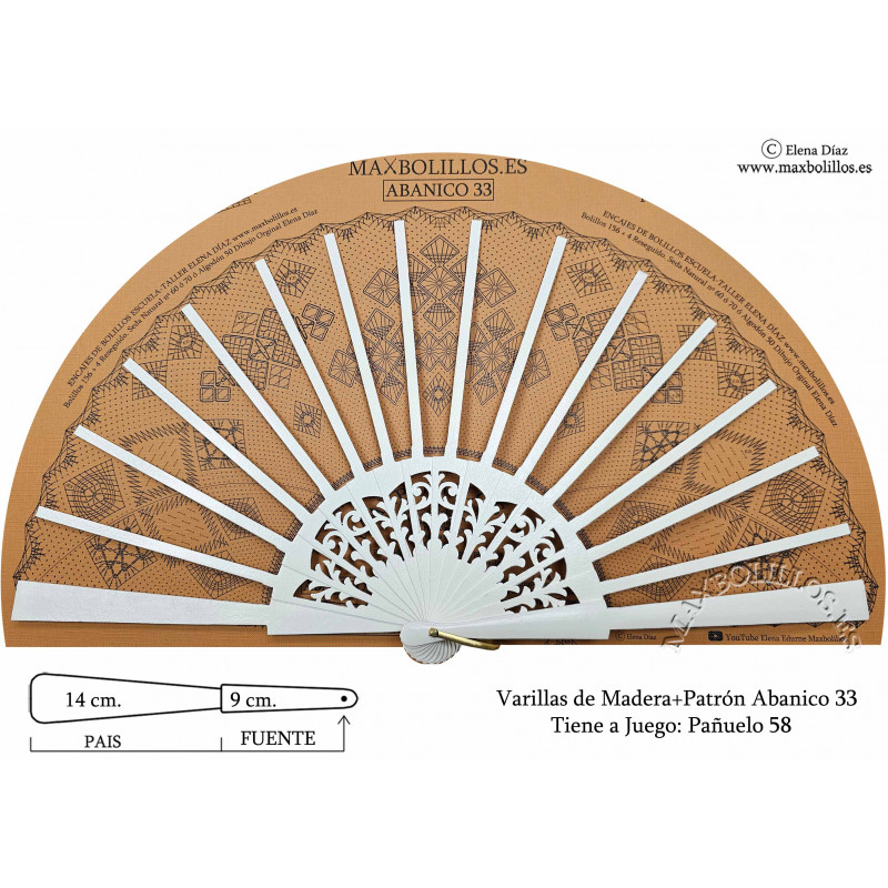 Varillas+Patrón 33 Madera Blanco