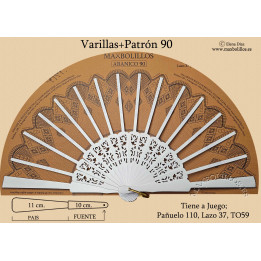 Varillas+Patrón 90 Madera Blanco