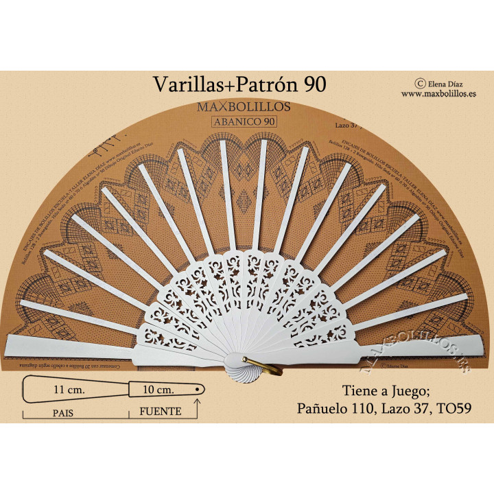 Varillas+Patrón 90 Madera Blanco