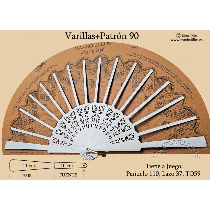 Varillas+Patrón 90 Madera Blanco