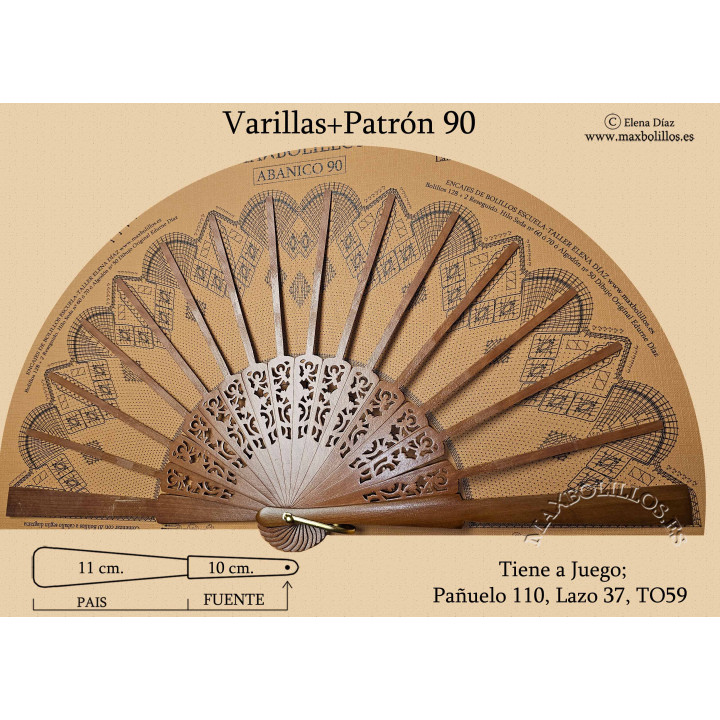 Varillas+Patrón 90 Madera Natural