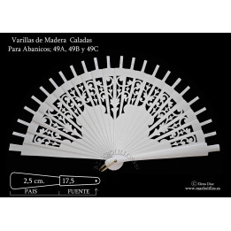 Rf. 49A, B y C Varillas Madera Blanco